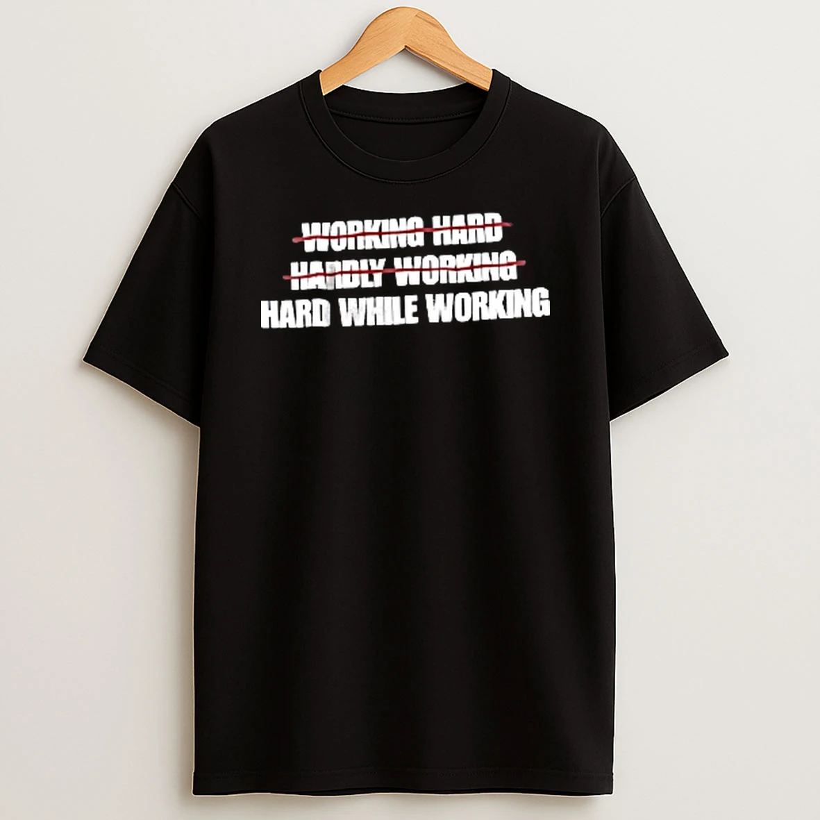 Officials Working Hard Hardly While Red Strikethrough Line Typography Youth T Shirt Sweatshirt