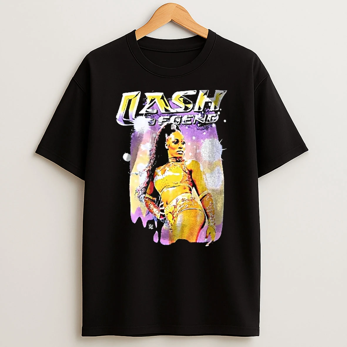 Officials Wwe Lash Legend Female Wrestler Photo Gold Attire Retro Style Youth T Shirt Sweatshirt
