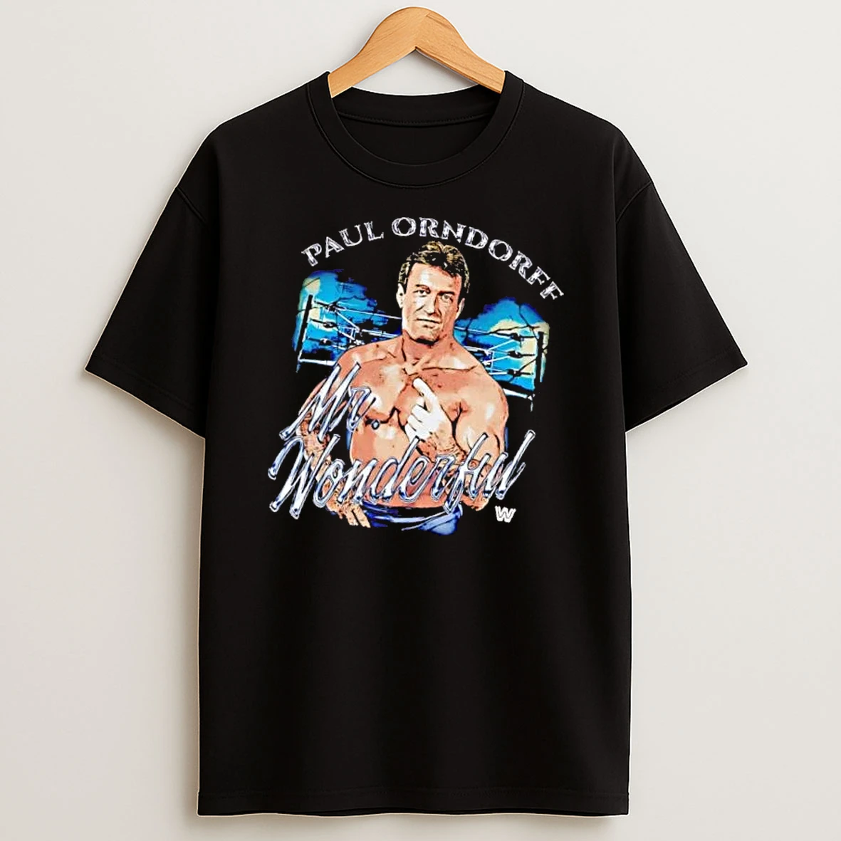 Officials Wwe Mr Wonderful Paul Orndorff Wrestler Pose Ring Background Mens Premium T Shirt Sweatshirt Hoodie