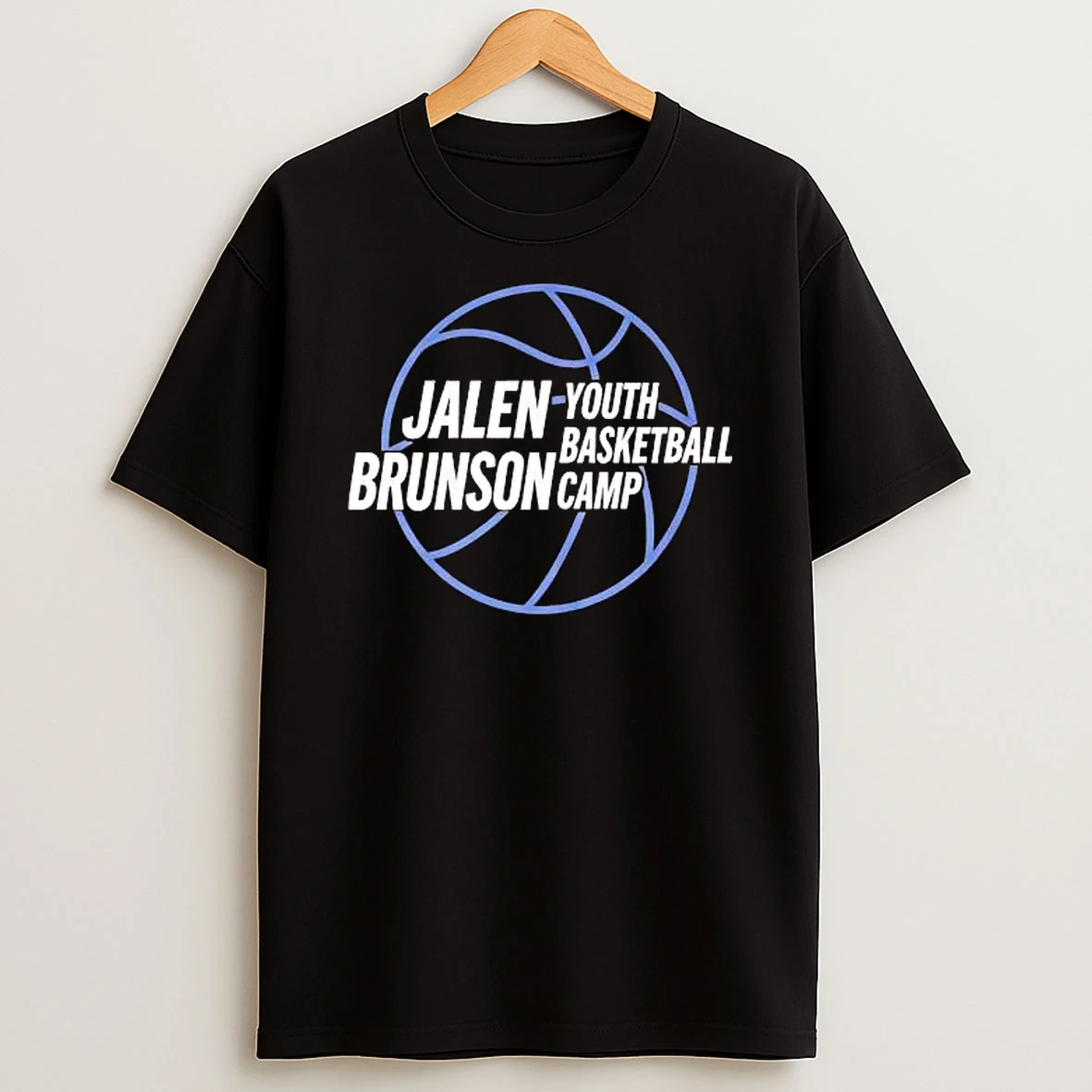 Officials Youth Basketball Camp Jalen Brunson Blue Outline Line Art Premium T Shirt Sweatshirt Hoodie