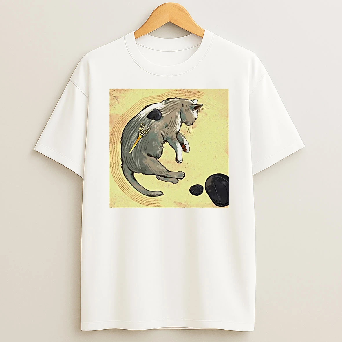 Officials Zen Garden Kitty Art T Shirt Sweatshirt