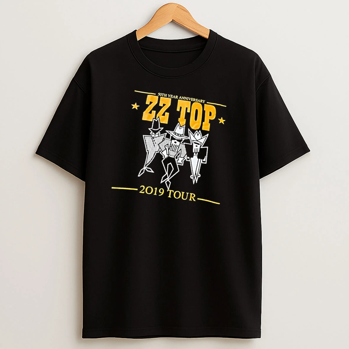 Officials Zz Top 50th Year Anniversary 2019 Tour Stylized Band Member Caricatures Mens T Shirt Sweatshirt