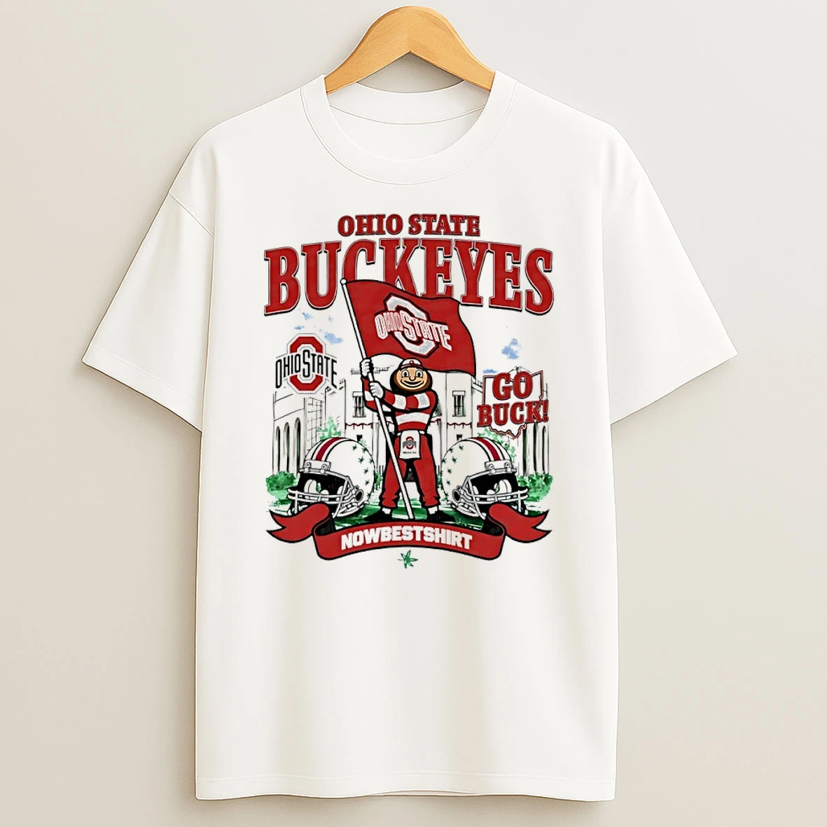 Ohio State Buckeyes Go Buck Mascot Helmet T Shirt
