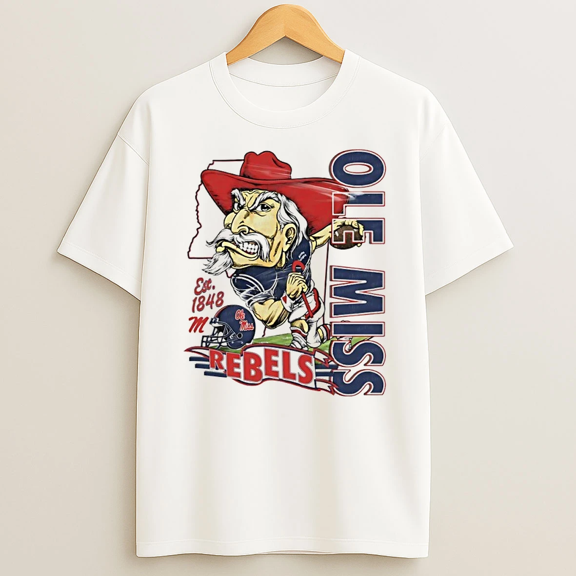 Ole Miss Rebels Est 1848 Mascot Ncaa College Football T Shirt