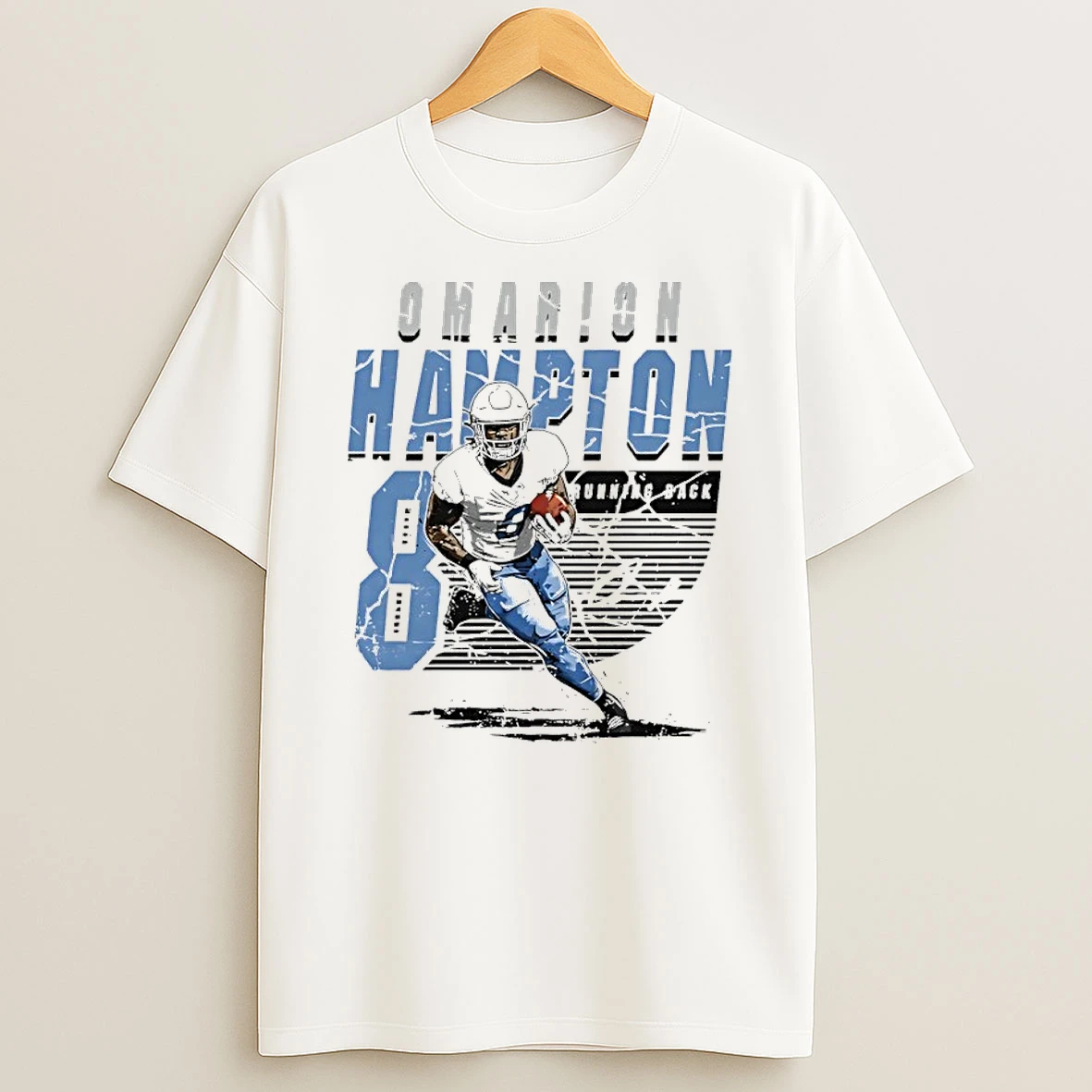 Omarion Hampton 8 Los Angeles Chargers Football Rb Signature T Shirt