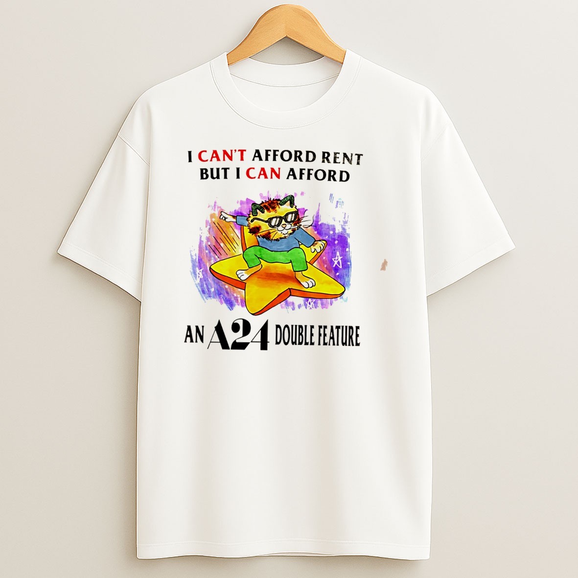 Original I Cant Afford Rent But I Can Afford An A24 Double Feature Tee T Shirt