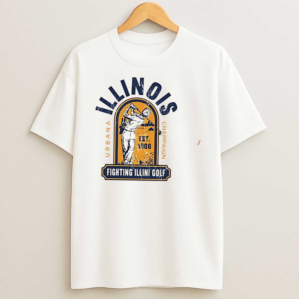 Original Illinois Fighting Illini Golf Vintage Tee T Shirt