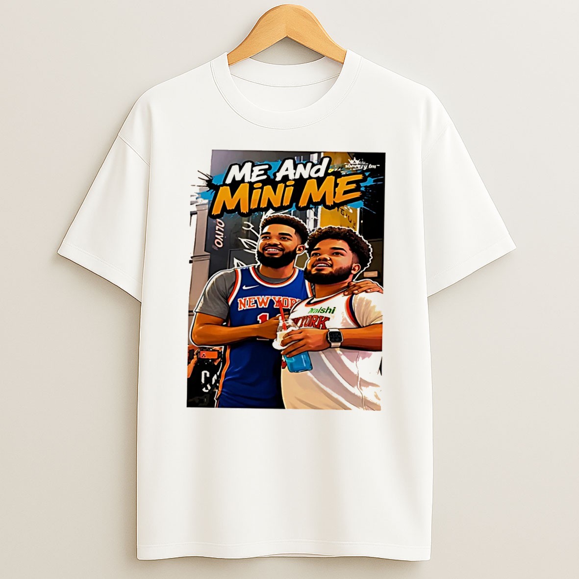 Original New York Knicks Karl Anthony Towns Me And Mini Me Illustration Tee T Shirt