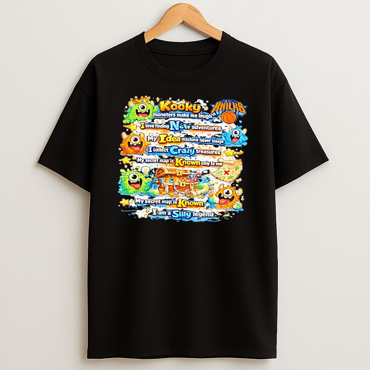 Original New York Knicks Monster Make Me Laugh I Love Finding New Adventure Tee T Shirt