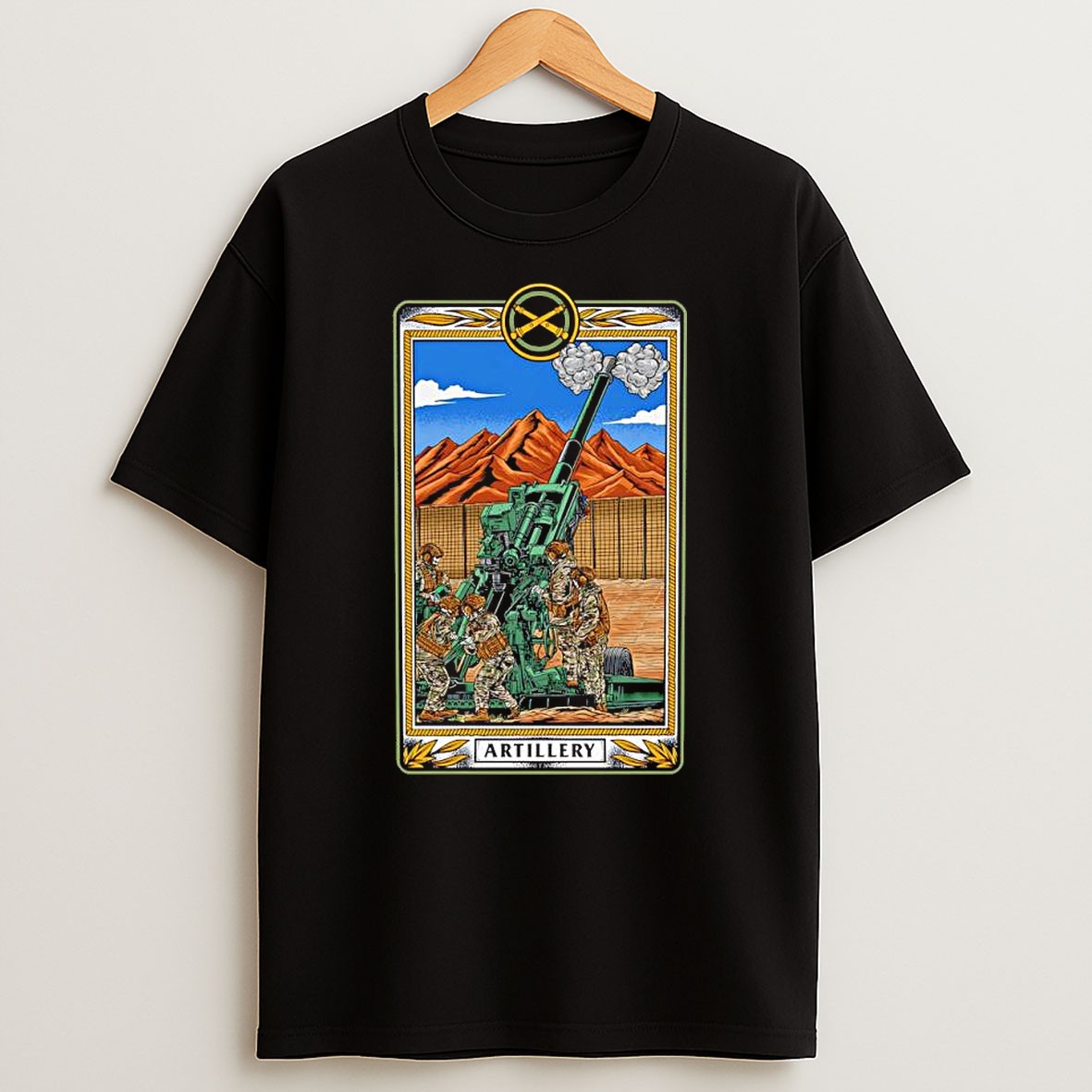 Original Us Army Artillery Soldiers Howitzer Cannon Field Gun Military Service T Shirt