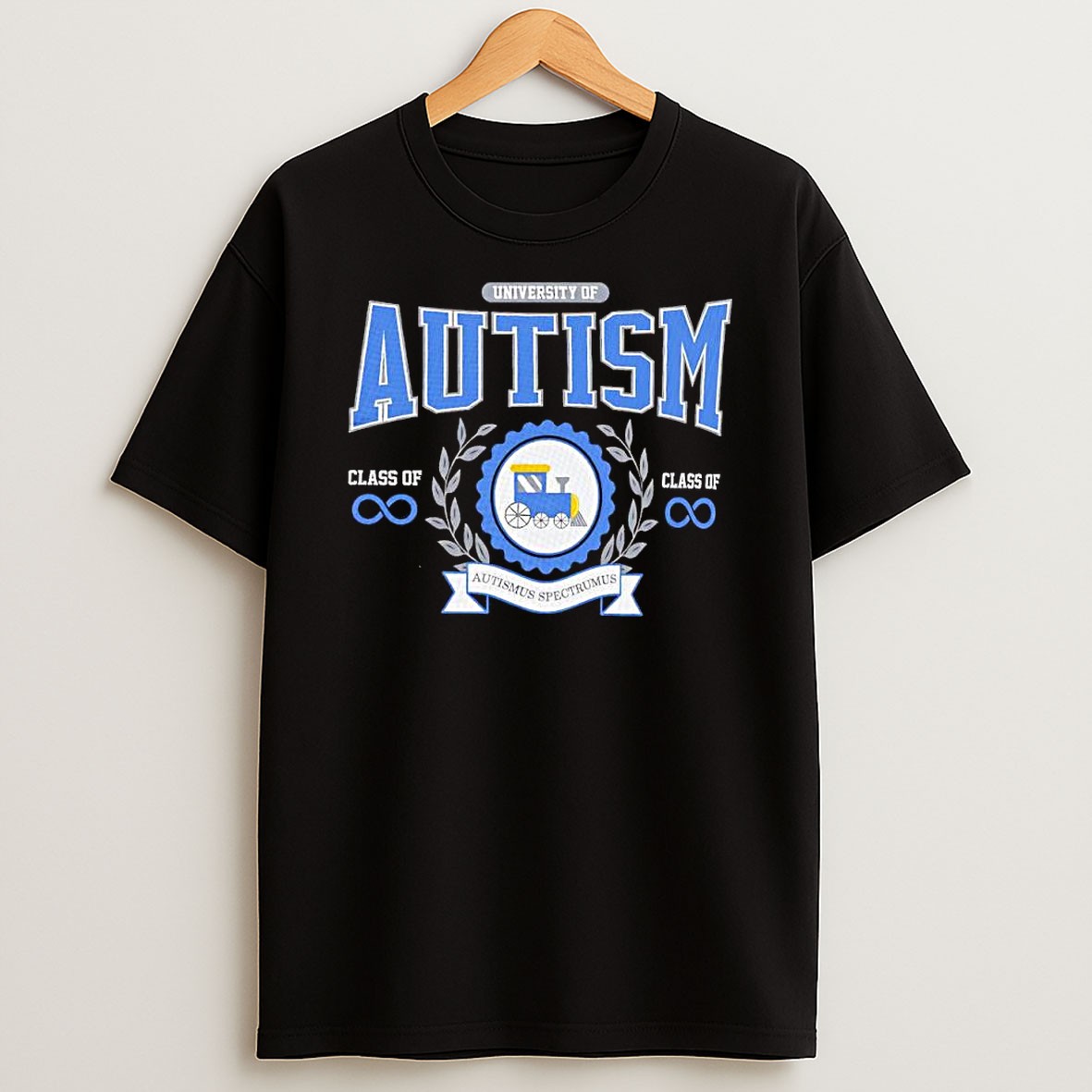 Original University Of Autism Class Of Infinity Train Autismus Spectrumus Logo T Shirt
