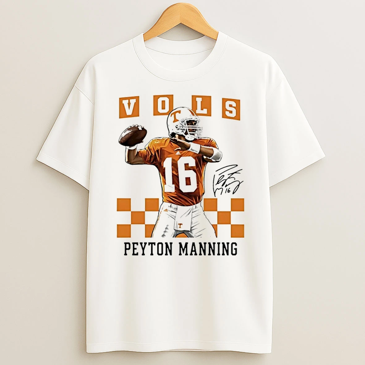 Peyton Manning 16 Tennessee Vols Football Player Signature T Shirt