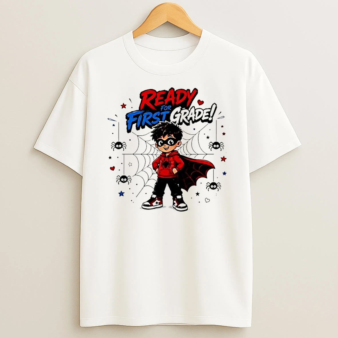Ready For First Grade Superhero Spider Boy T Shirt