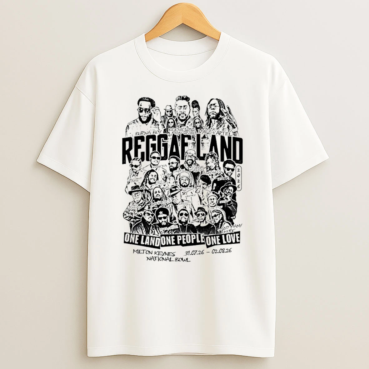 Reggae Land 2026 One Land One People One Love T Shirt