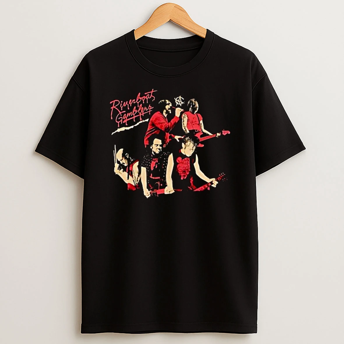 Riverboat Gamblers Band Playing Instruments Rock Music Fan T Shirt