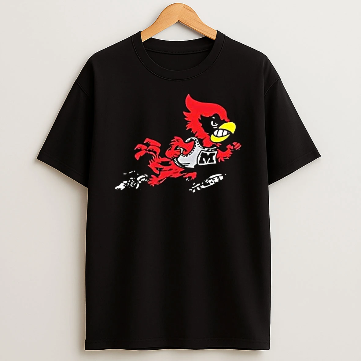 Running Cardinal Mascot M Logo T Shirt
