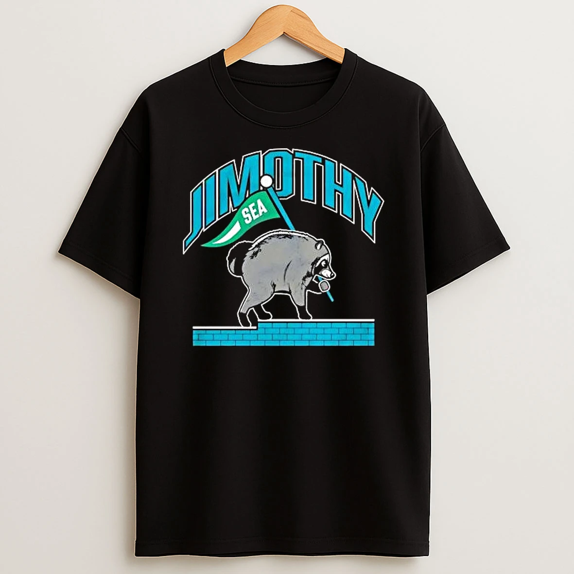 Seattle Raccoon Golfing Flag Mascot Jimothy T Shirt