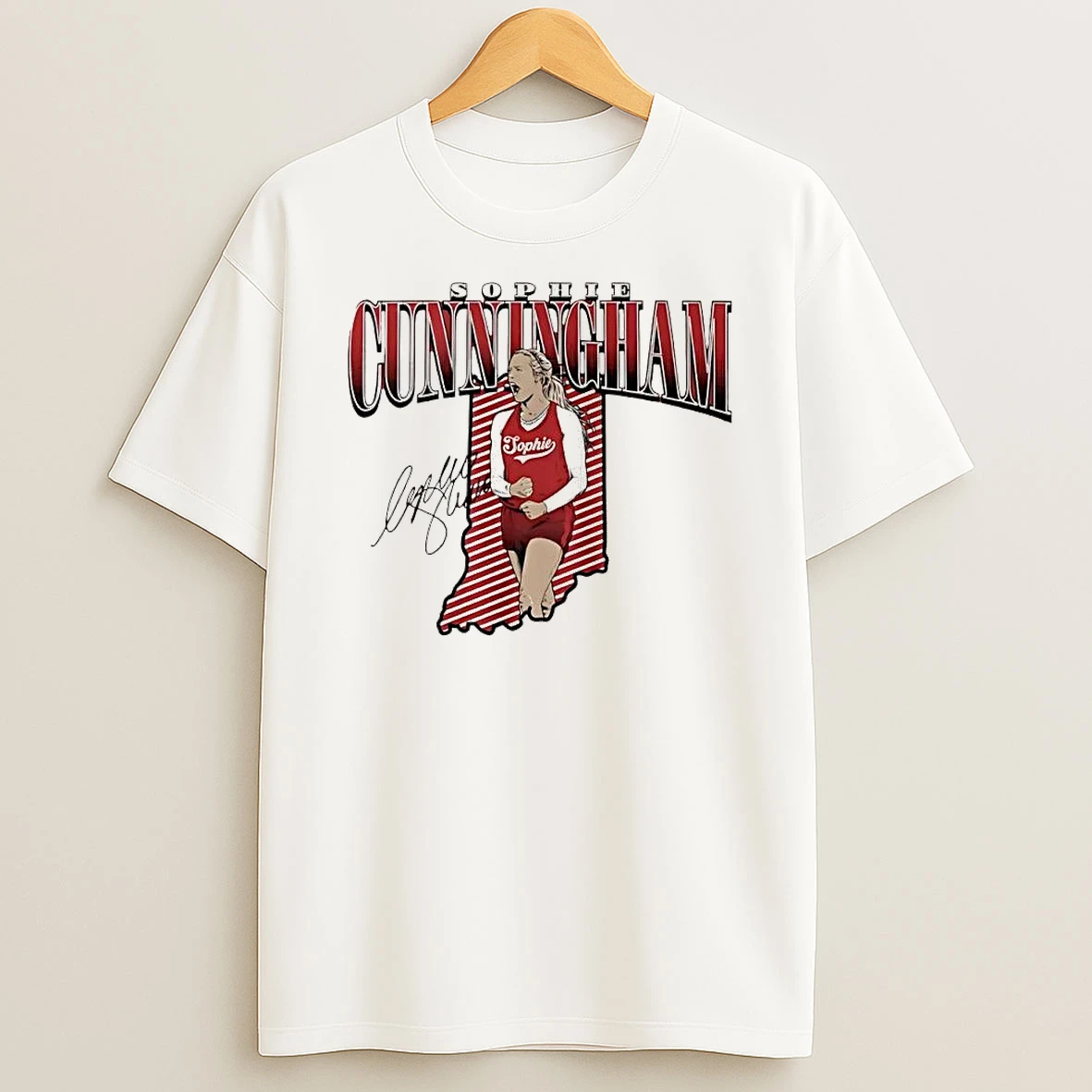 Sophie Cunningham Signature Indiana Basketball Player Red Graphic T Shirt