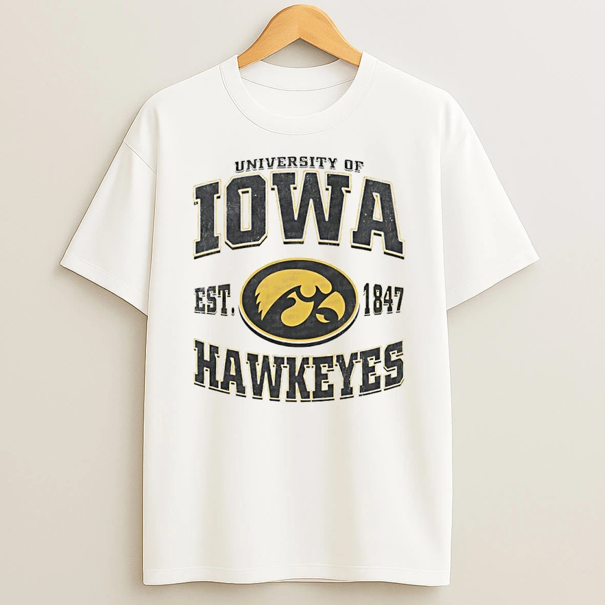 University Of Iowa Est 1847 Hawkeyes Logo T Shirt