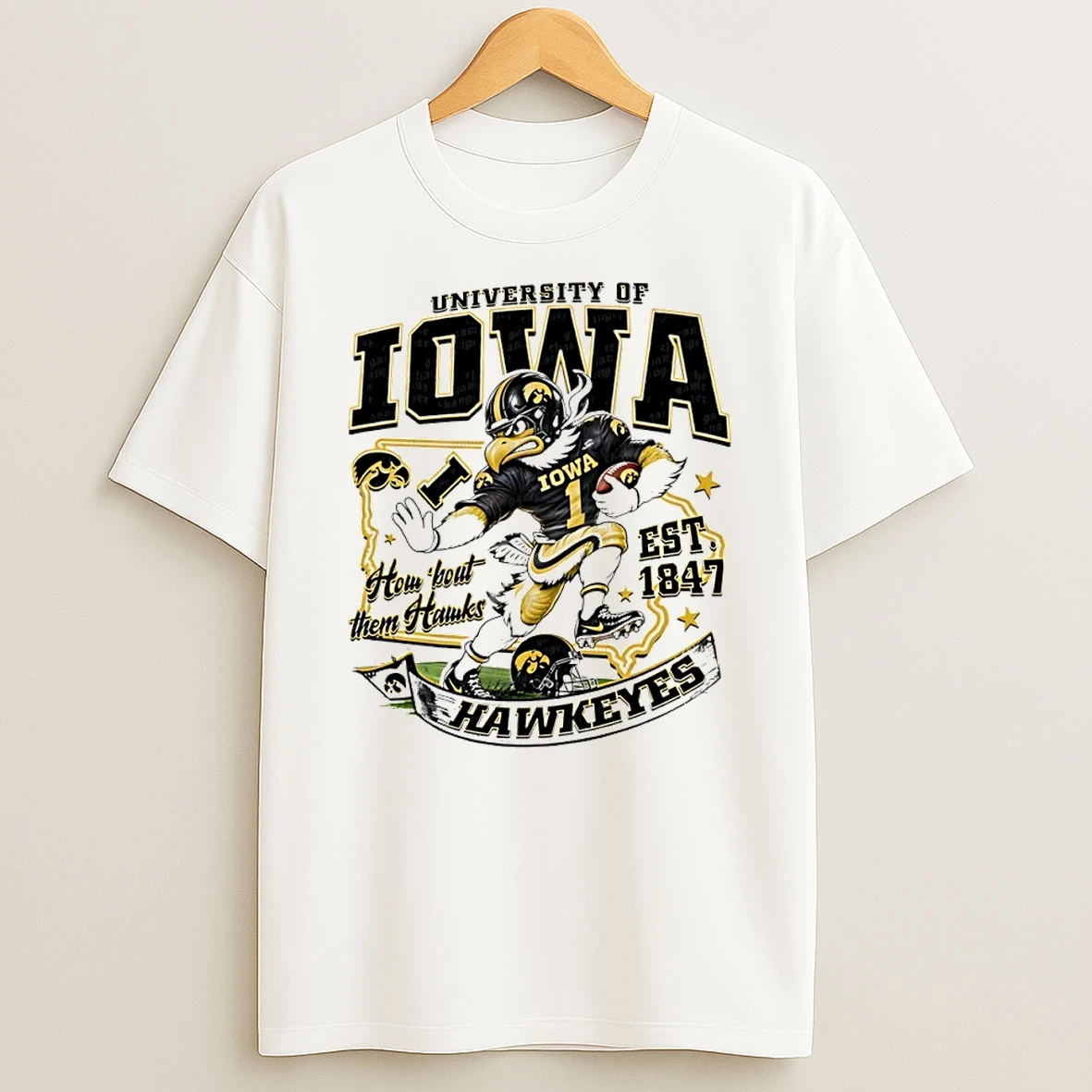 University Of Iowa Hawkeyes How Bout Them Hawks Est 1847 T Shirt