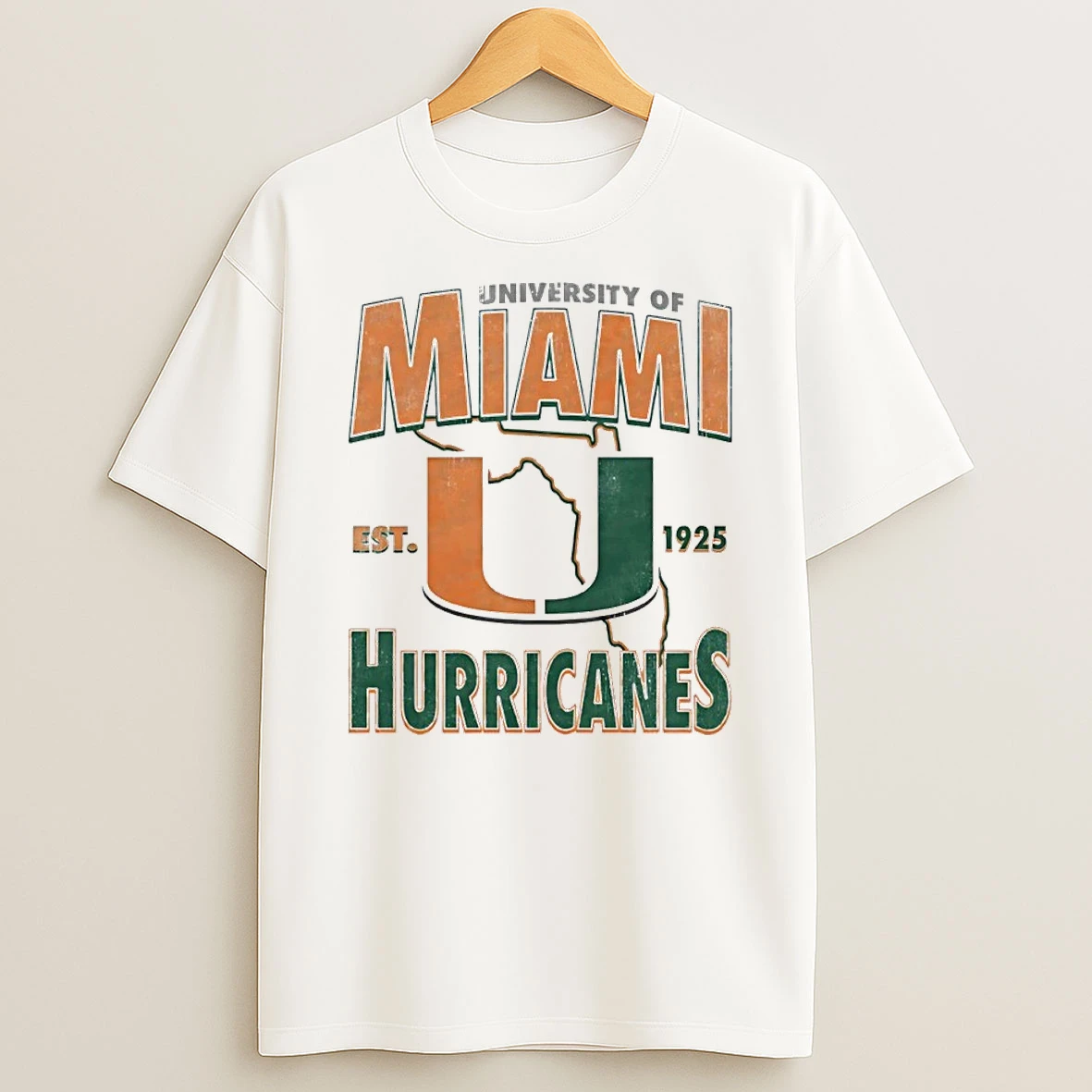 University Of Miami Hurricanes Est 1925 Logo T Shirt