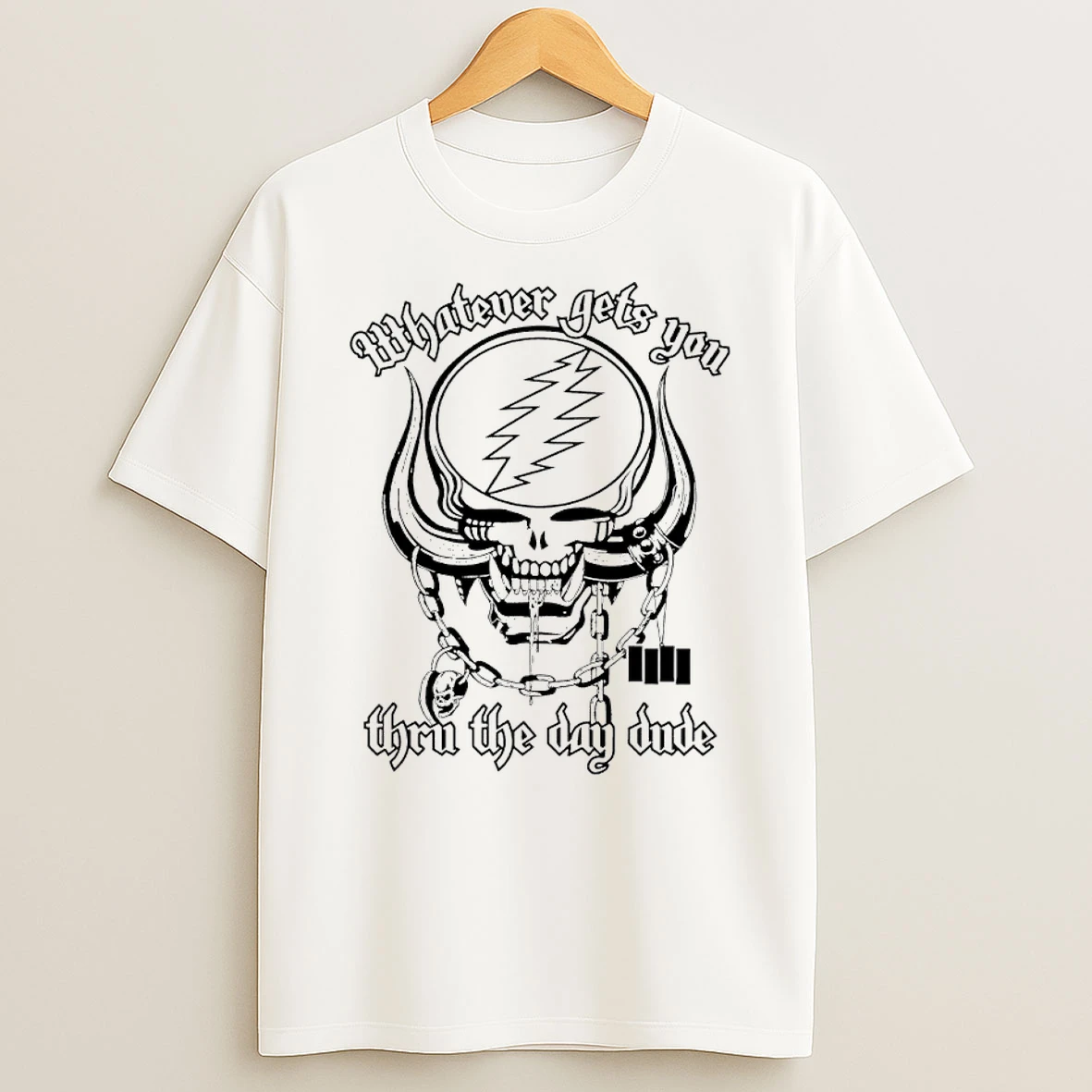 Whatever Gets You Thru The Day Dude Grateful Dead Black Flag T Shirt