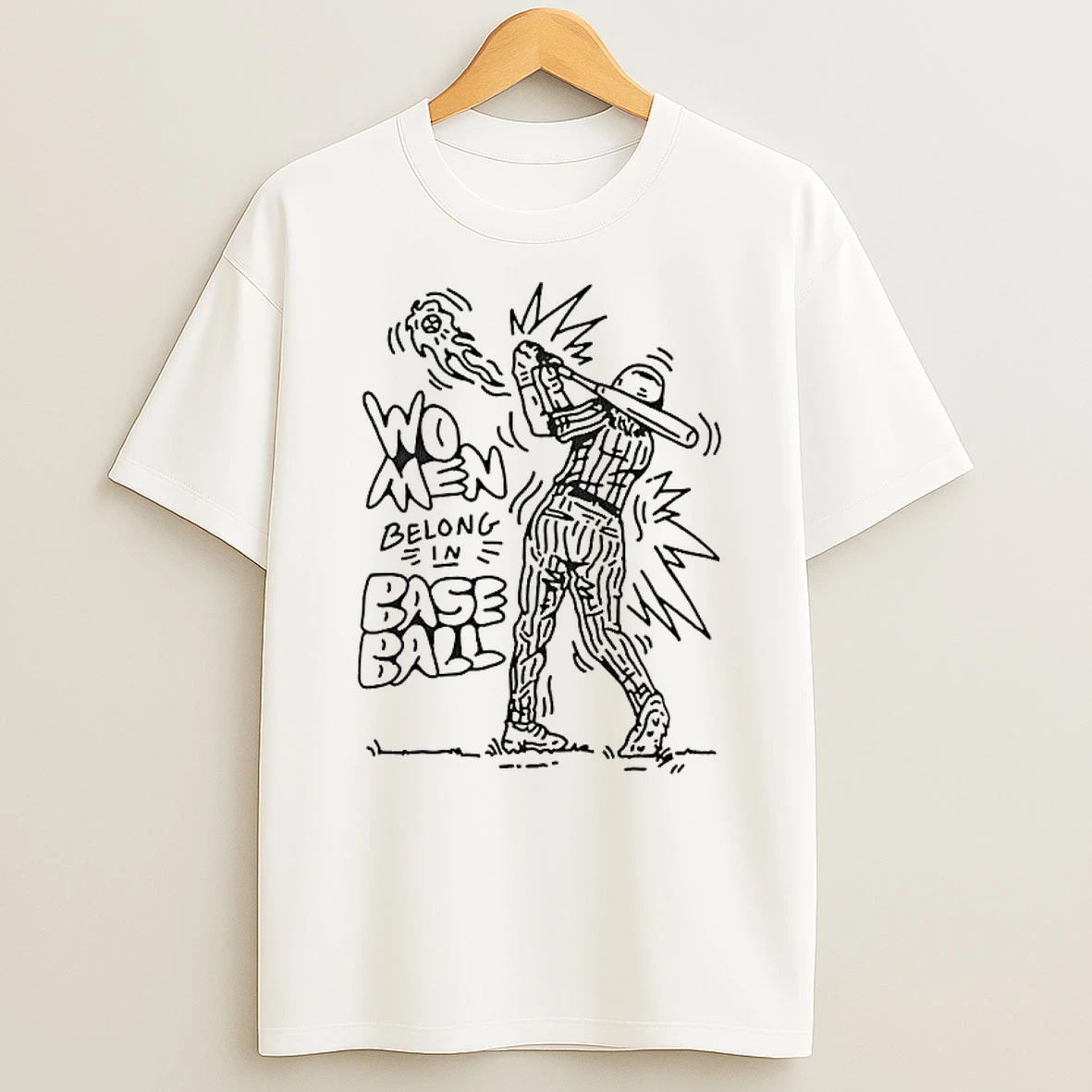 Women Belong In Baseball Hitting T Shirt