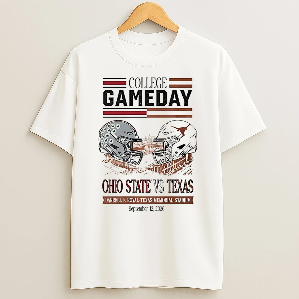 Classic 2026 College Gameday Texas Longhornsvs Ohio State Helmet T Shirt