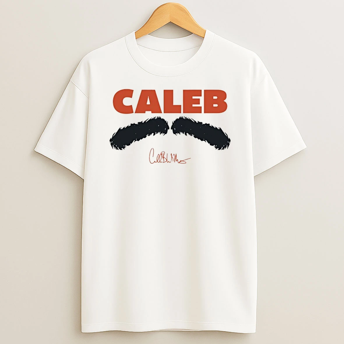 Classic Caleb Williams Chicago Bears Mustache Signature T Shirt