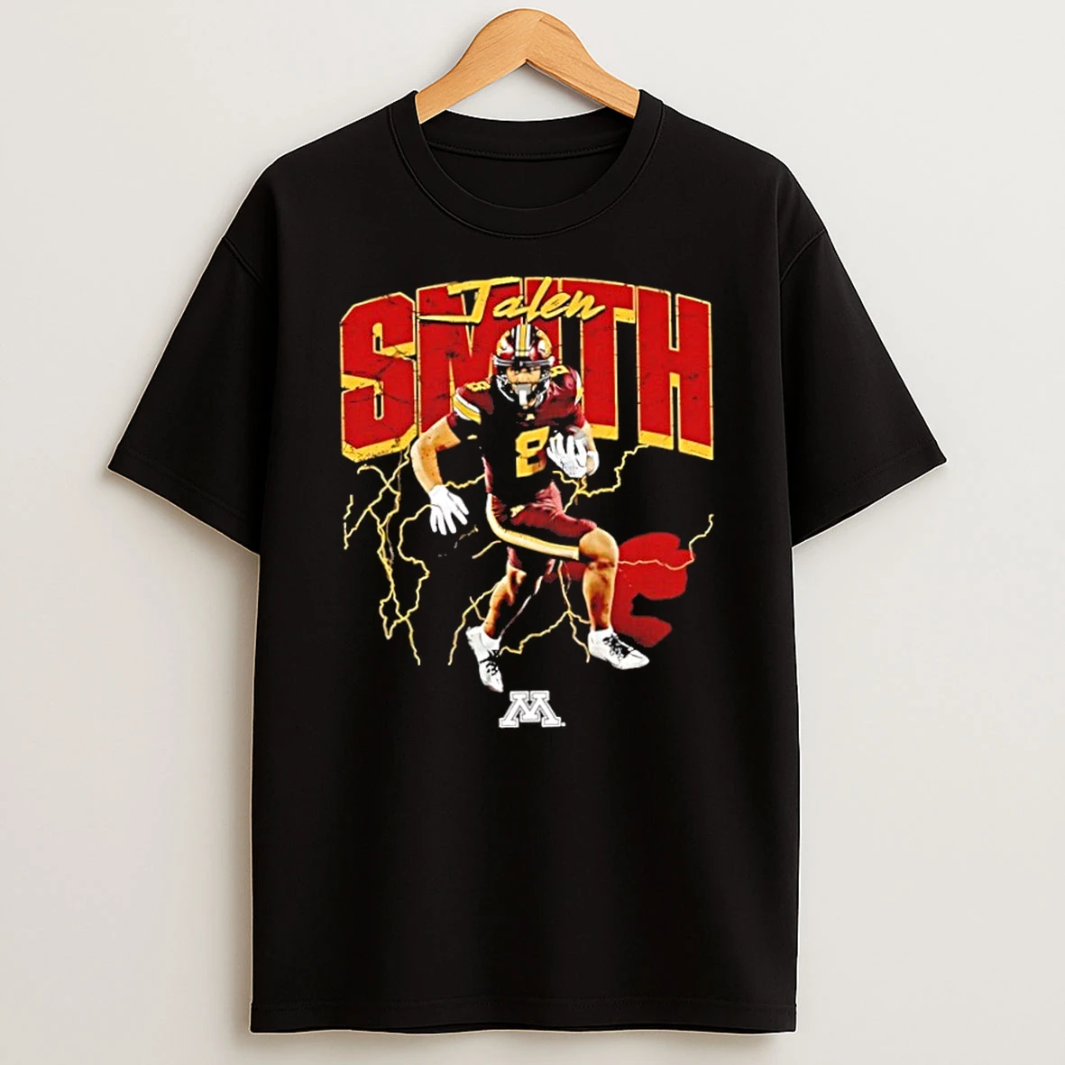 Classic Jalen Smith Minnesota Golden Gophers Football Lightning Graphic T Shirt