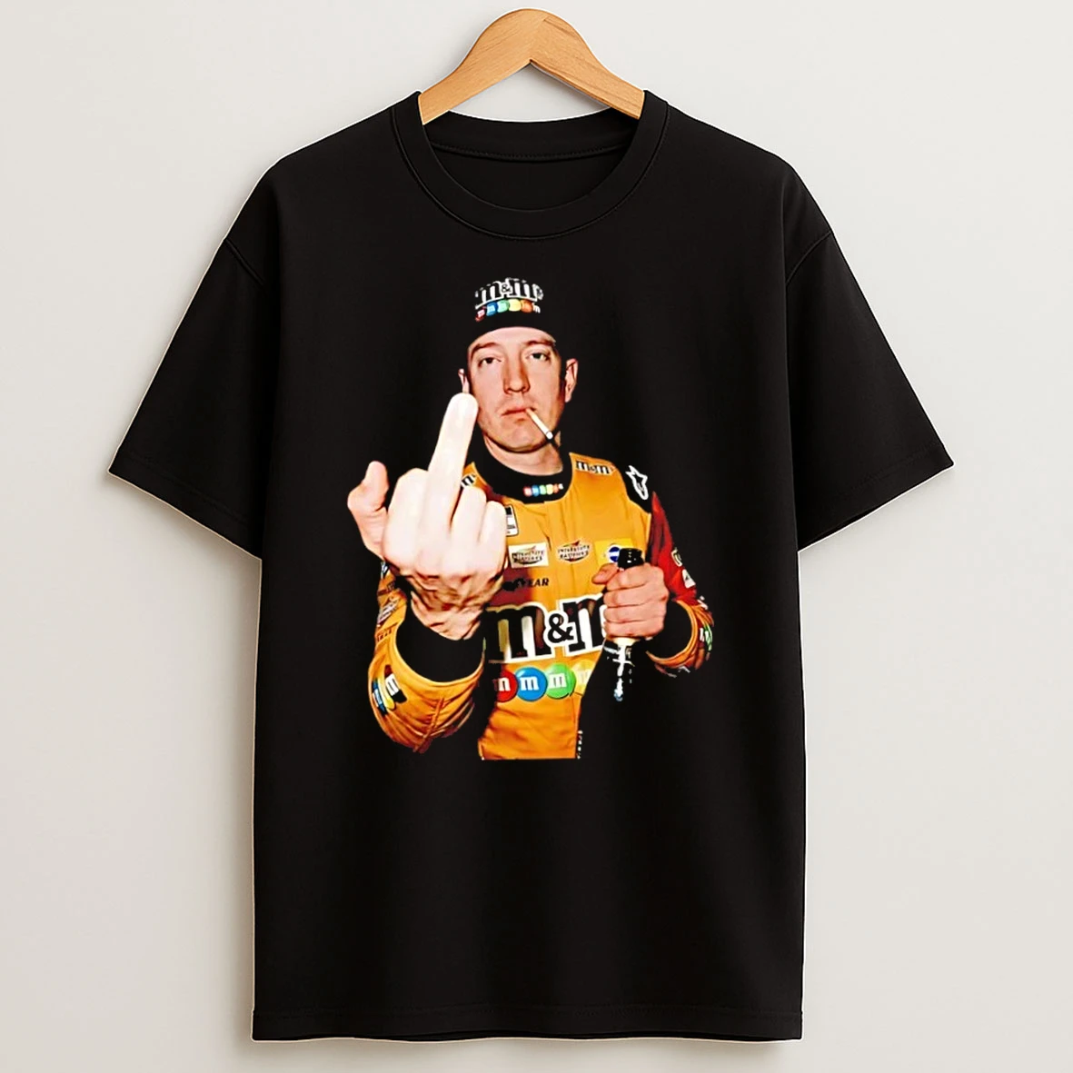 Classic Kyle Busch Legend Middle Finger Smoking And Beer T Shirt
