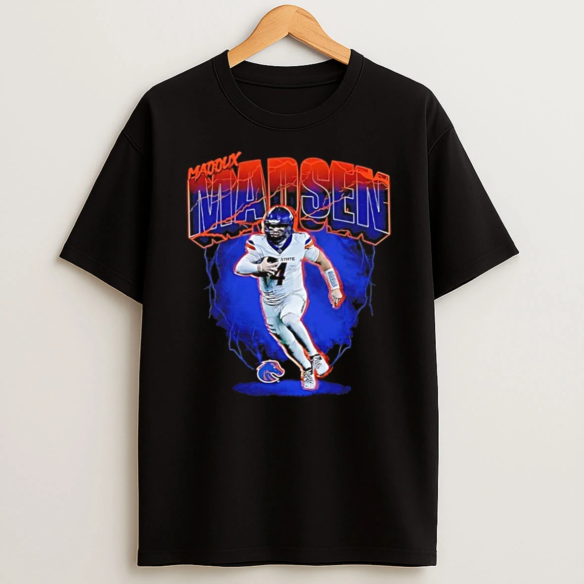 Classic Maddux Madsen Boise State Broncos Football Lightning Pose T Shirt