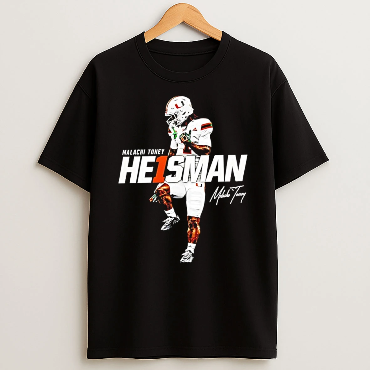 Classic Malachi Toney Heisman Miami Hurricanes Football Signature T Shirt