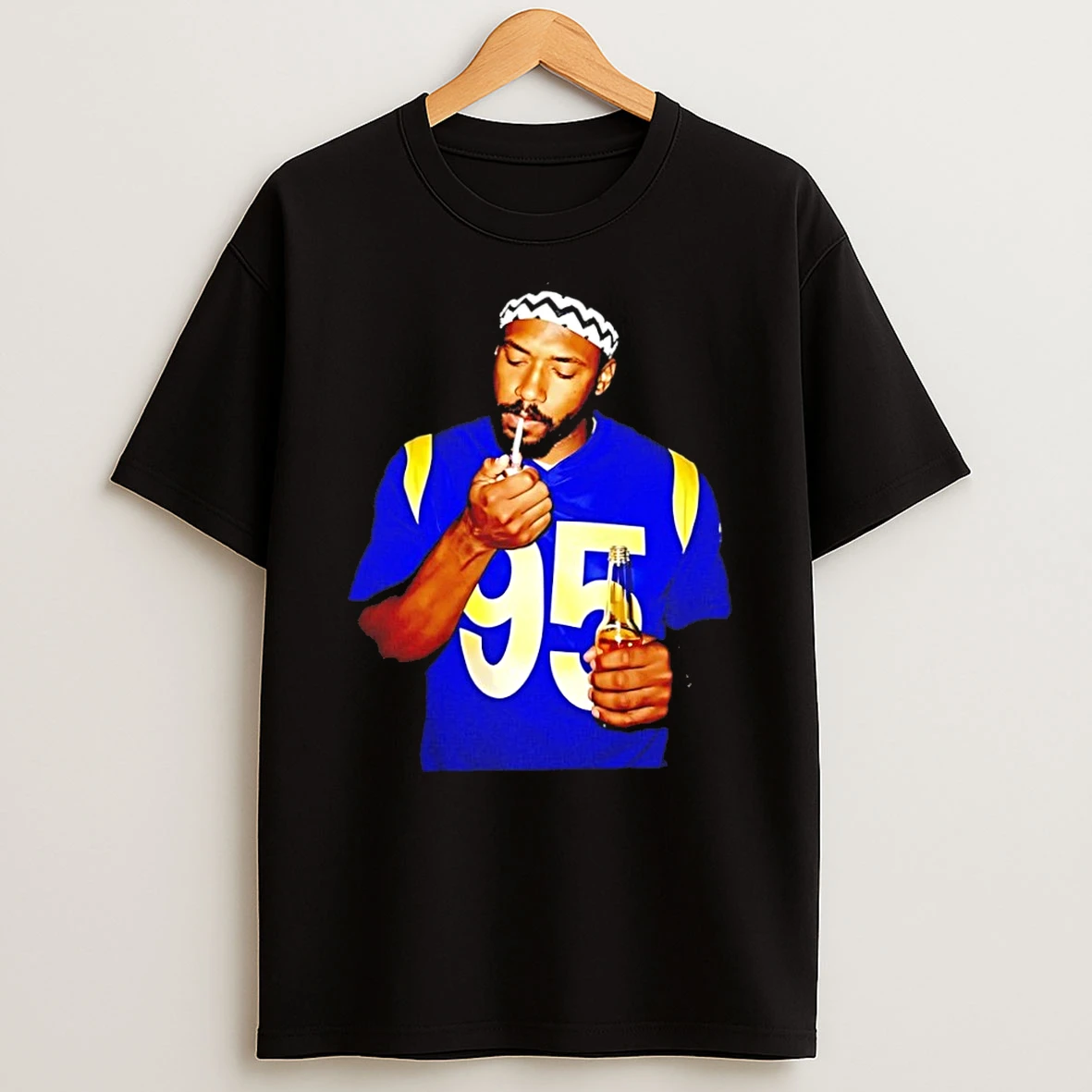 Classic Myles Garrett Los Angeles Rams Nfl Football Smoke A Cigars And Beer T Shirt