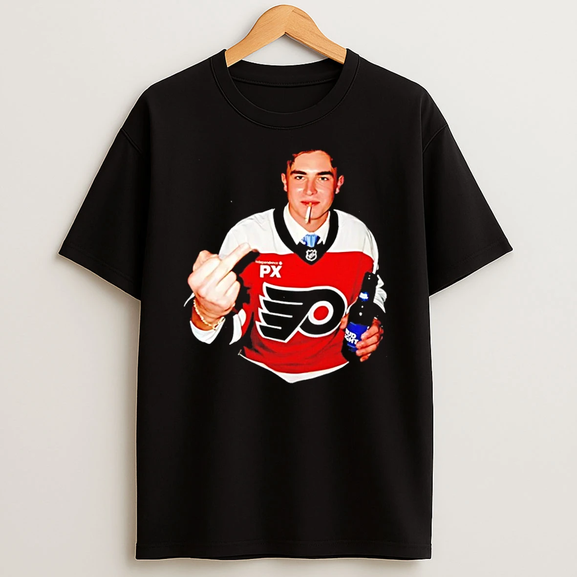 Classic Porter Martone Philadelphia Flyers Middle Finger Smoking And Beer T Shirt