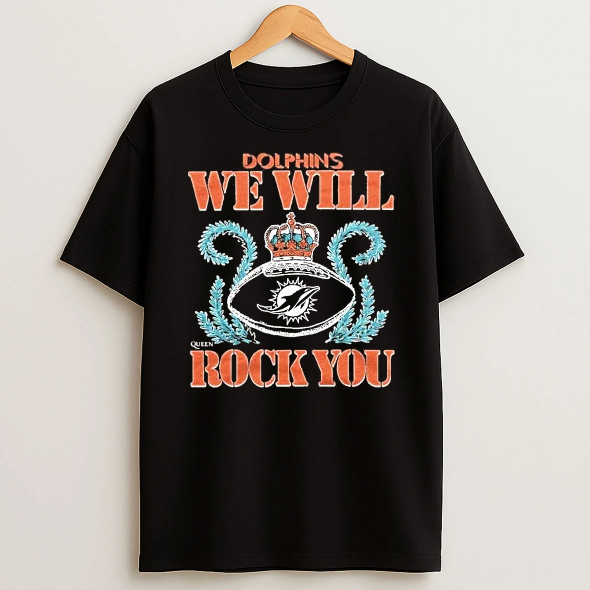 Classic Queen Band X Nfl X Miami Dolphins We Will Rock You Merchandise Tee 2026 Premium T Shirt