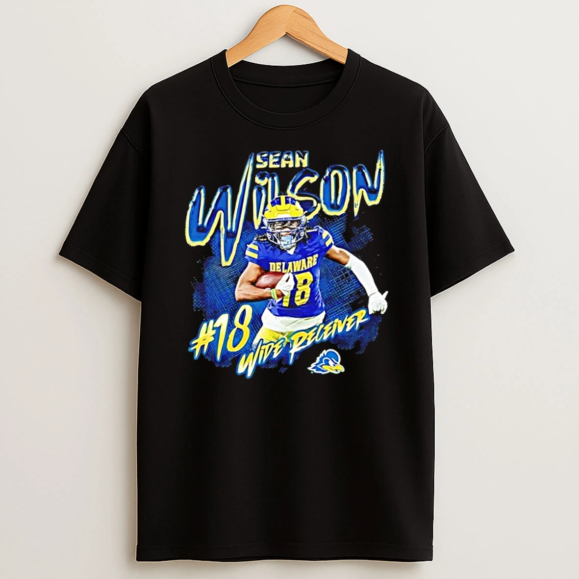 Classic Sean Wilson 18 Delaware Blue Hens Ncaa Football Wide Receiver T Shirt