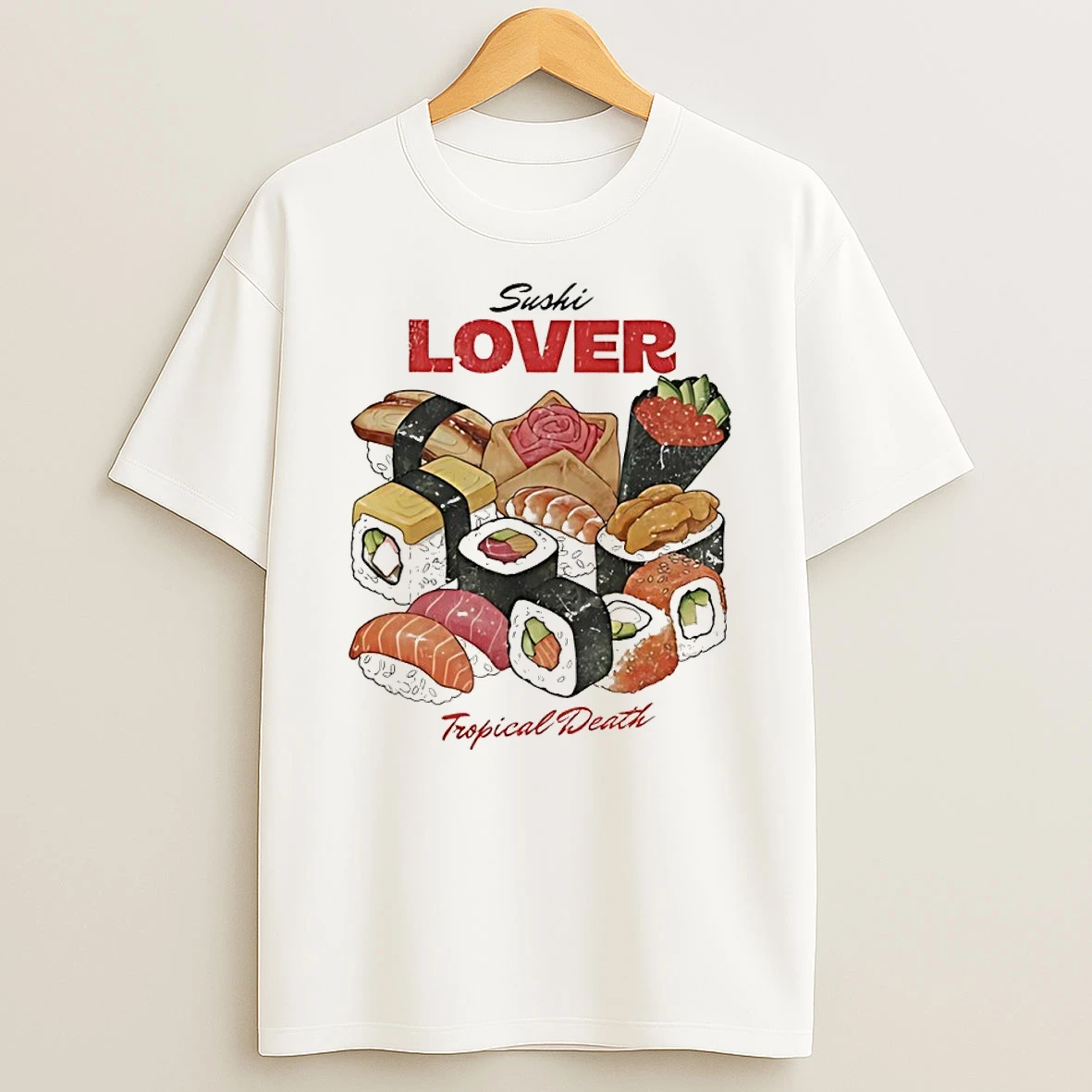 Classic Sushi Lover Tropical Death Japanese Food T Shirt