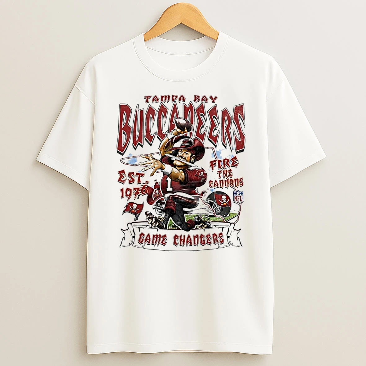 Classic Tampa Bay Buccaneers Est 1976 Fire The Cannons Nfl T Shirt