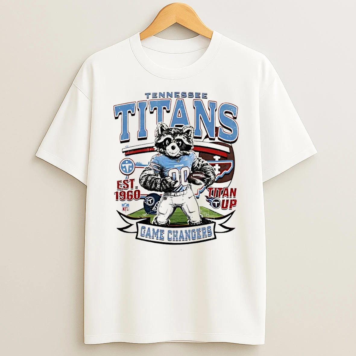 Classic Tennessee Titans Raccoon Mascot Est 1960 Titan Up T Shirt