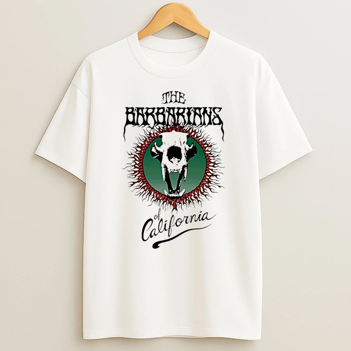 Classic The Barbarians Of California Bear Skull T Shirt