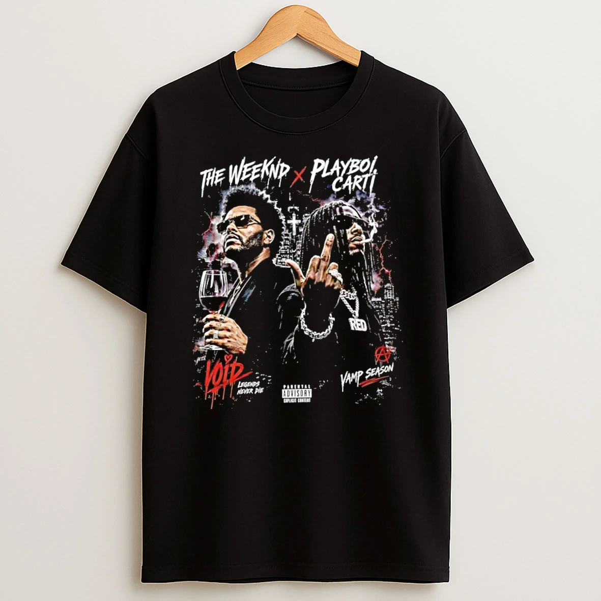Classic The Weeknd X Playboi Carti 2026 Legends Never Die Middle Finger Smoking T Shirt
