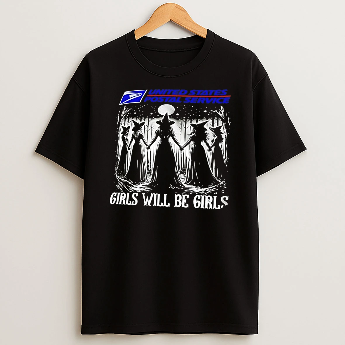 Classic Usps Witch Halloween Girls Will Be Girls United States Postal Service T Shirt