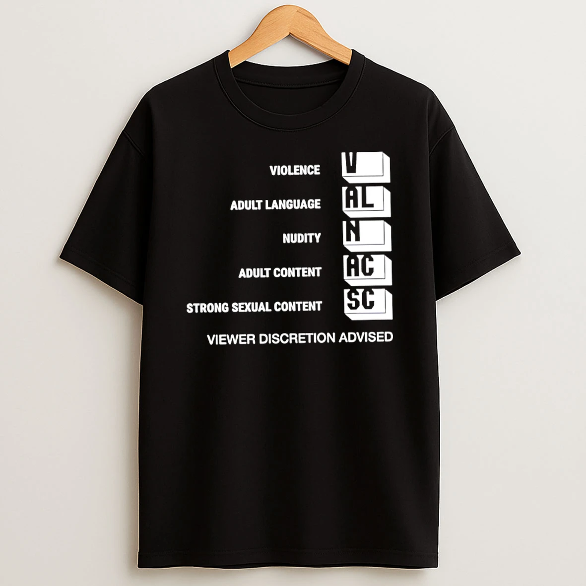 Classic Viewer Discretion Advised Violence Adult Language T Shirt