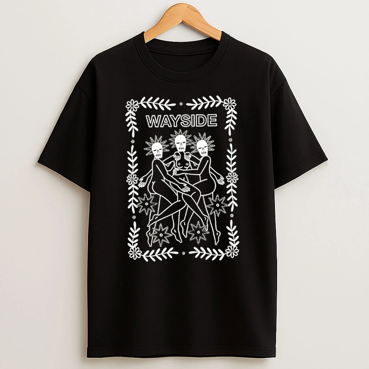Classic Wayside Ghosts Occult Gothic Skeleton T Shirt