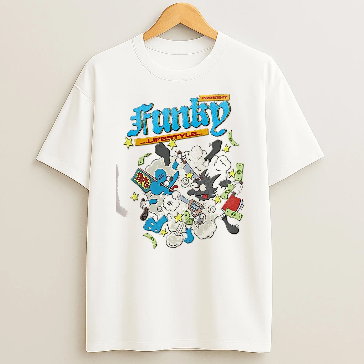 Officials Itchy Scratchy Funky Present Lifestyle Cartoon Mouse Cat Fight Dust Cloud T Shirt Sweatshirt