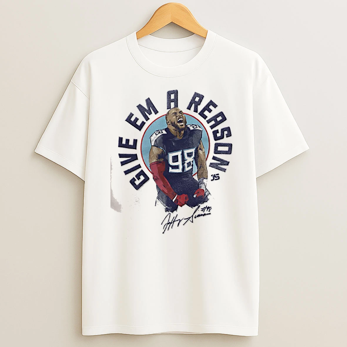 Officials Jeffery Simmons Give Em A Reason Screaming Football T Shirt Sweatshirt