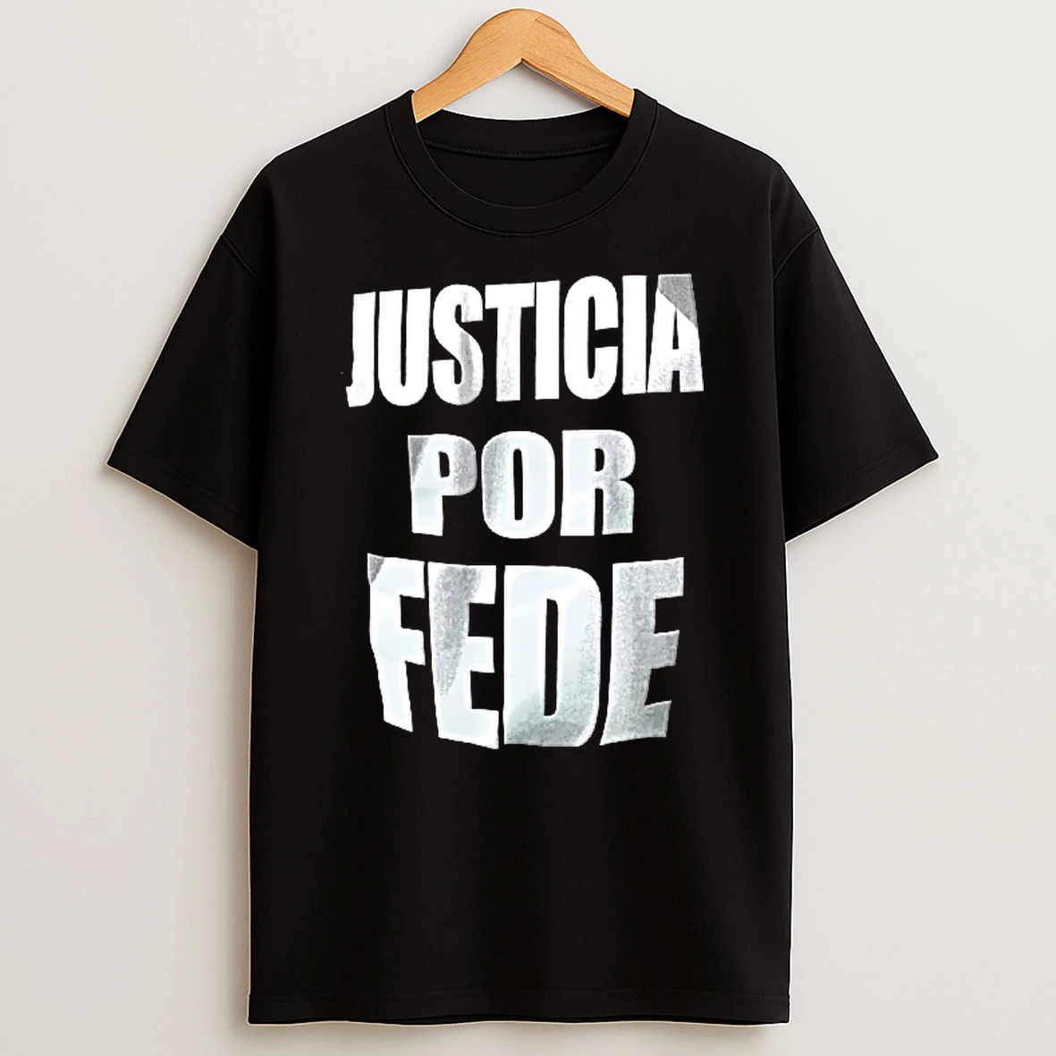 Officials Justicia Por Fede White Bold Block Lettering Typography Text Youth T Shirt Sweatshirt