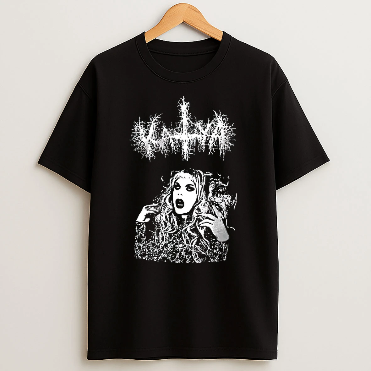 Officials Katya Drag Queen Long Hair Open Mouth High Contrast Black Metal Font Youth T Shirt Sweatshirt