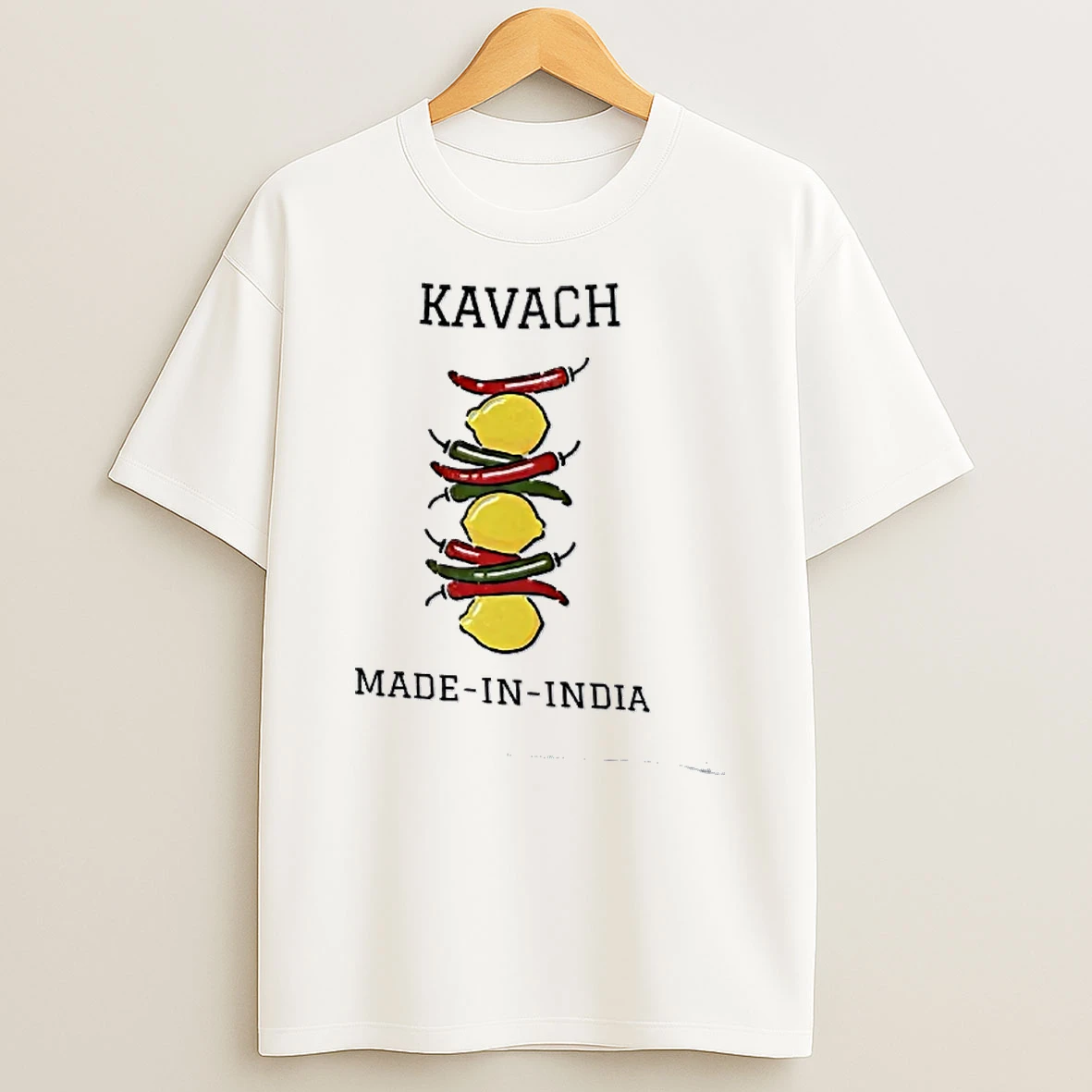 Officials Kavach Made In India Cartoon Stacked Lemons And Chili Peppers T Shirt Sweatshirt